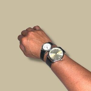 Vintage 90s Classic Silver/Black Men's & Women’s Watch Bundle